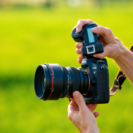 专业摄影师，中年男性，手持专业相机，正在拍摄婚礼现场，专注神情