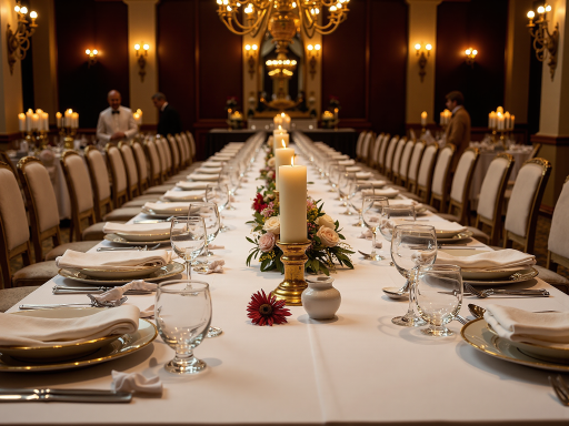 经典宴会厅，传统装饰风格，古典家具，营造庄重典雅氛围